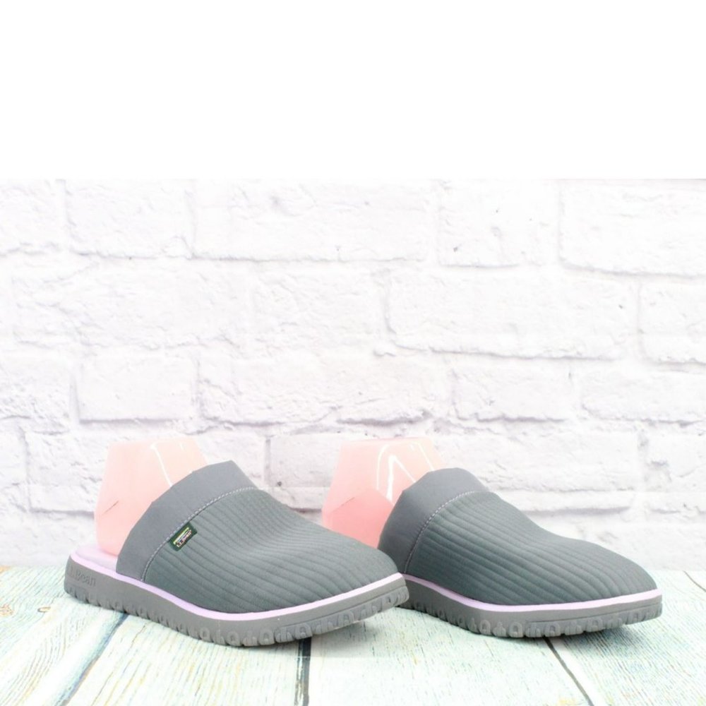 LL Bean Gray Polyester Slip On Airlight Scuffs Indoor Slippers Size 10 M - Picture 3 of 9